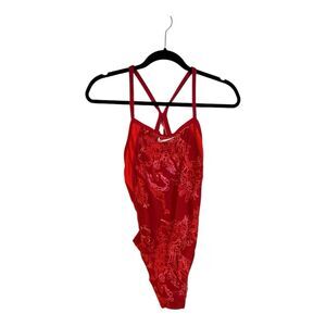 Nike Geo Alloy Women’s - One Piece Swimsuit - Cut Red Racerback - Size 36/ US L